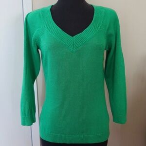 Lauren Ralph Lauren Womens Size XL Cotton Long Sleeve Knit Sweater Green NWOT